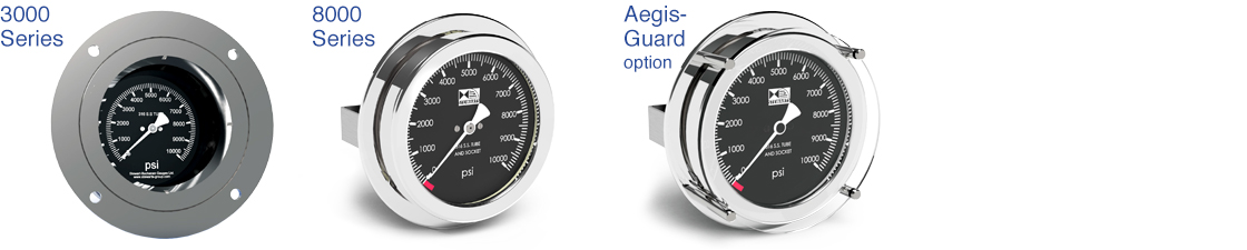 The range of Subsea Pressure Gauges available from The Stewarts Group